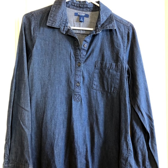Old Navy Dark Chambray Long Sleeve Top - Picture 1 of 3